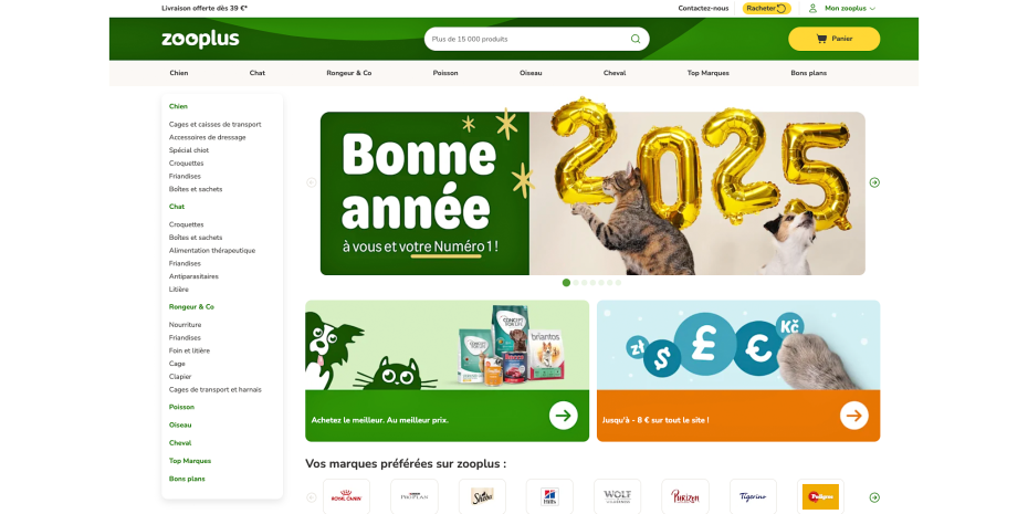 Mit seinem Marketplace ist Zooplus in Frankreich gestartet.